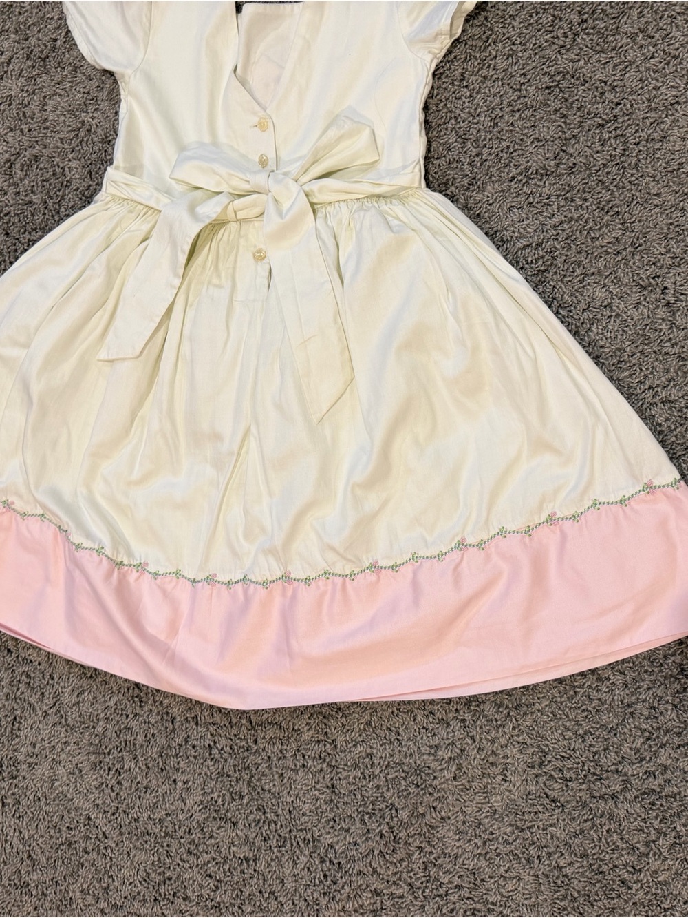 Girls Disney Pink and White Winnie the Pooh embroidered Party Dress, size 7-8 - Picture 6 of 14